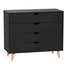Cômoda Ipanema 4 Gavetas Preta 90 cm