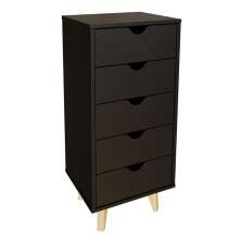 Cômoda Ipanema 5 Gavetas Preta 40 cm