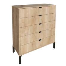 Cômoda Queens 5 Gavetas Amadeirada 90 cm