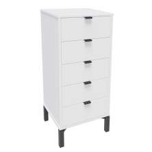 Cômoda Queens 5 Gavetas Branca 40 cm
