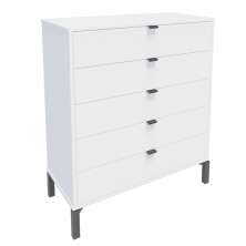 Cômoda Queens 5 Gavetas Branca 90 cm