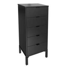 Cômoda Queens 5 Gavetas Preta 40 cm