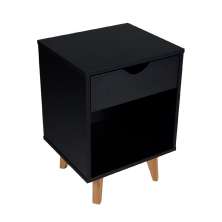 Mesa de Cabeceira Bilbo 1 Gaveta Preta