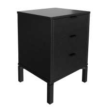 Mesa de Cabeceira Morgan 3 Gavetas Preta