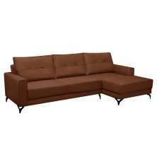 Sofá 4 Lugares Heros com Chaise Direito Veludo Terracota