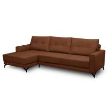 Sofá 4 Lugares Heros com Chaise Esquerdo Veludo Terracota