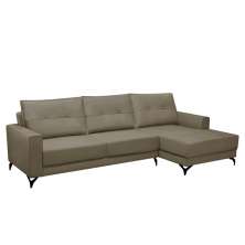 Sofá 5 Lugares Heros com Chaise Direito Veludo Castor
