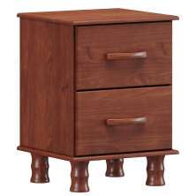 Mesa de Cabeceira 2 Gavetas Bronze - Imbuia