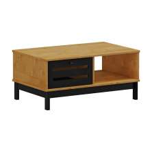 Mesa de Centro Madri 1 Gaveta Carvalho - Preto
