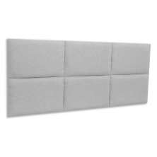 Cabeceira Casal Estofada Para Cama Box Kit 6 Placas Adesivas - Modelo Retangular Linho Gelo