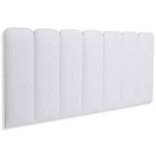 Cabeceira Casal Estofada Para Cama Box Kit 7 Placas Adesivas - Modelo Arredondada Courino Branco
