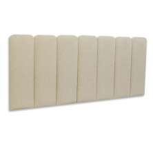 Cabeceira Casal Estofada Para Cama Box Kit 7 Placas Adesivas - Modelo Arredondada Linho Cru