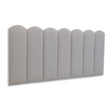 Cabeceira Casal Estofada Para Cama Box Kit 7 Placas Adesivas - Modelo Nuvem Linho Gelo