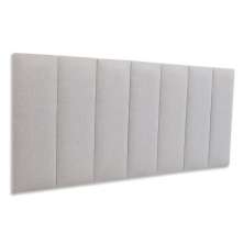 Cabeceira Casal Estofada Para Cama Box Kit 7 Placas Adesivas - Modelo Reta Linho Gelo