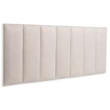 Cabeceira Casal Estofada Para Cama Box Kit 7 Placas Adesivas - Modelo Reta Suede Off White