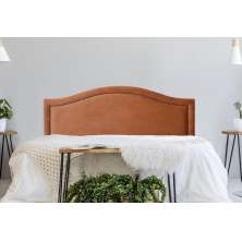 Cabeceira Casal Para Cama Box Curva 140x60 Veludo Terracota - Fumê