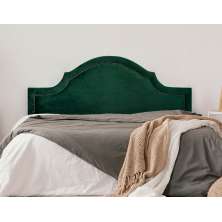 Cabeceira Casal Para Cama Box Provençal 140x60 Veludo Verde - Tachas Fumê