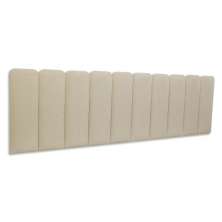 Cabeceira King Estofada Para Cama Box Kit 10 Placas Adesivas - Modelo Arredondada Linho Cru