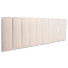 Cabeceira King Estofada Para Cama Box Kit 10 Placas Adesivas - Modelo Arredondada Suede Off White