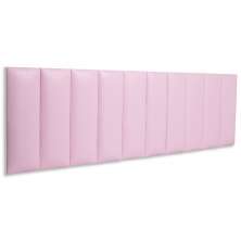 Cabeceira King Estofada Para Cama Box Kit 10 Placas Adesivas - Modelo Reta Courino Rosa
