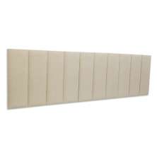 Cabeceira King Estofada Para Cama Box Kit 10 Placas Adesivas - Modelo Reta Linho Cru