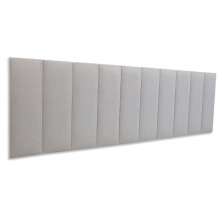 Cabeceira King Estofada Para Cama Box Kit 10 Placas Adesivas - Modelo Reta Linho Gelo