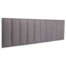 Cabeceira King Estofada Para Cama Box Kit 10 Placas Adesivas - Modelo Reta Suede Cinza