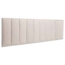Cabeceira King Estofada Para Cama Box Kit 10 Placas Adesivas - Modelo Reta Suede Off White