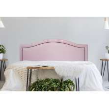 Cabeceira King Para Cama Box Curva 193x60 Courino Rosa - Tachas Fumê