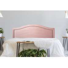 Cabeceira King Para Cama Box Curva 193x60 Veludo Rosê - Tachas Fumê