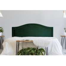 Cabeceira King Para Cama Box Curva 193x60 Veludo Verde - Tachas Fumê