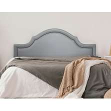 Cabeceira King Para Cama Box Provençal 193x60 Courino Cinza - Tachas Fumê