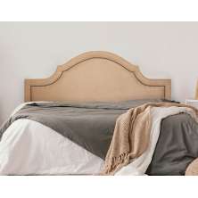 Cabeceira King Para Cama Box Provençal 193x60 Suede Bege - Tachas Fumê