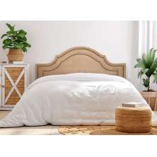 Cabeceira King Para Cama Box Provençal Dupla 193x60 Suede Bege - Tachas Fumê