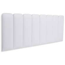 Cabeceira Queen Estofada Para Cama Box Kit 8 Placas Adesivas - Modelo Arredondada Courino Branco