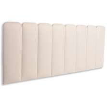 Cabeceira Queen Estofada Para Cama Box Kit 8 Placas Adesivas - Modelo Arredondada Suede Off White