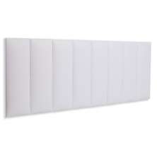 Cabeceira Queen Estofada Para Cama Box Kit 8 Placas Adesivas - Modelo Reta Courino Branco