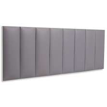 Cabeceira Queen Estofada Para Cama Box Kit 8 Placas Adesivas - Modelo Reta Courino Cinza