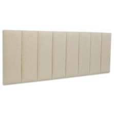 Cabeceira Queen Estofada Para Cama Box Kit 8 Placas Adesivas - Modelo Reta Linho Cru