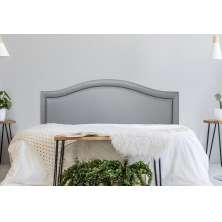 Cabeceira Queen Para Cama Box Curva 160x60 Courino Cinza - Tachas Fumê