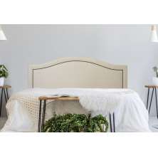 Cabeceira Queen Para Cama Box Curva 160x60 Suede Off White - Fumê