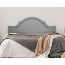 Cabeceira Queen Para Cama Box Provençal 160x60 Suede Cinza - Tachas Fumê