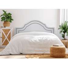 Cabeceira Queen Para Cama Box Provençal Dupla 160x60 Courino Branco - Tachas Fumê