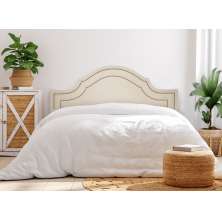 Cabeceira Queen Para Cama Box Provençal Dupla 160x60 Suede Off White - Tachas Prata