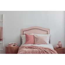 Cabeceira Solteiro Curva 90x60cm Courino Rosa - Tachas Fumê