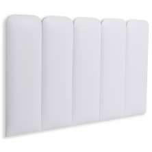 Cabeceira Solteiro Estofada Para Cama Box Kit 5 Placas Adesivas - Modelo Arredondada Courino Branco