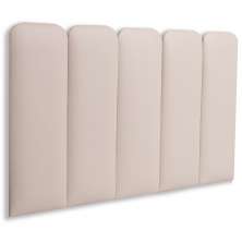 Cabeceira Solteiro Estofada Para Cama Box Kit 5 Placas Adesivas - Modelo Arredondada Courino Off White