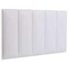 Cabeceira Solteiro Estofada Para Cama Box Kit 5 Placas Adesivas - Modelo Reta Courino Branco