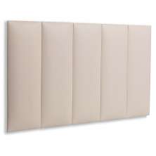 Cabeceira Solteiro Estofada Para Cama Box Kit 5 Placas Adesivas - Modelo Reta Courino Off White