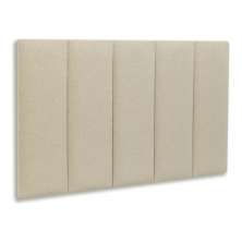 Cabeceira Solteiro Estofada Para Cama Box Kit 5 Placas Adesivas - Modelo Reta Linho Cru